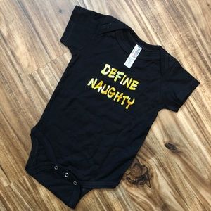 NWT Baby Onesie Define Naughty Christmas Size 12m